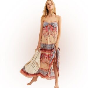 Free People NWT Multicolor Bohemian Maxi Dress